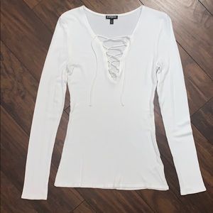 EXPRESS Long Sleeve  Lace Up Front Size M